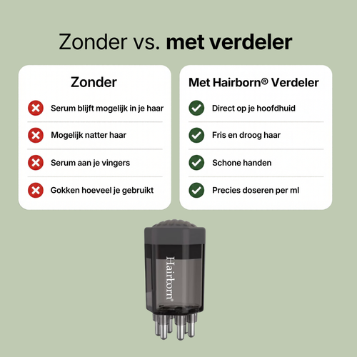 Zonder vs. met Hairborn Serum Verdeler